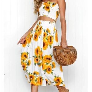 Sunflower Two Piece Skirt set